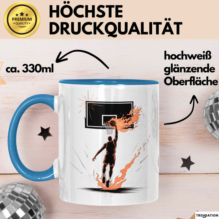 Basketballspieler Tasse Geschenk Lustige Geschenkidee Spruch Für Korb Liebhaber Blau Trendation