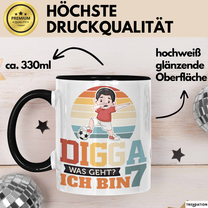 Digga Tasse Geschenk Siebter Geburtstag Lustiger Spruch Was Geht Schwarz Trendation