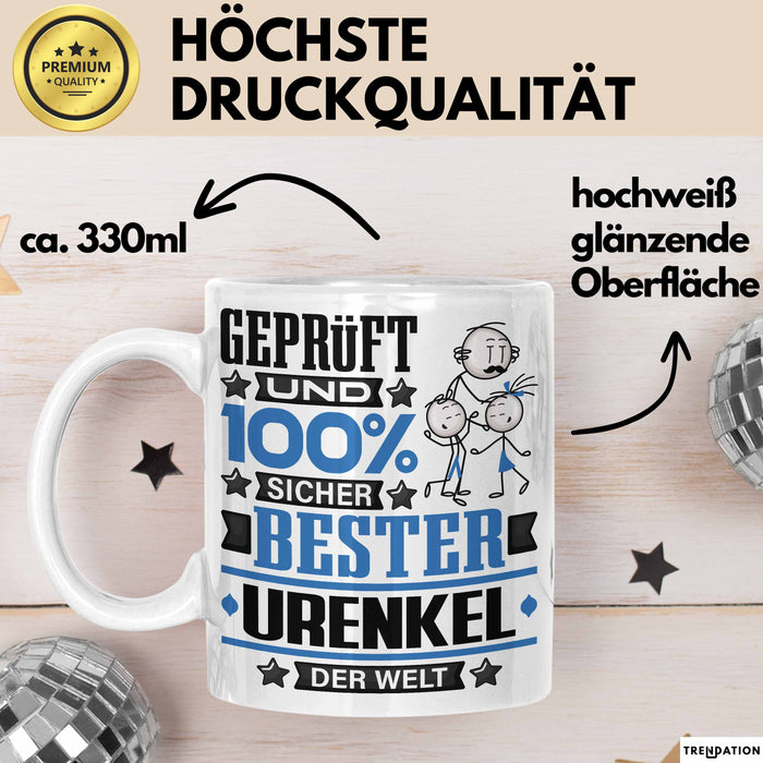 Urenkel Geschenk Lustiger Spruch für Urenkel Geschenkidee Bester Urenkel Der Welt Weiß Trendation