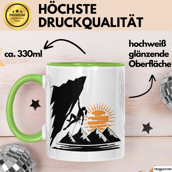 Kletterer Tasse Geschenkidee Abenteuersucher Lustiger Spruch Geschenkidee Lustig Grün Trendation