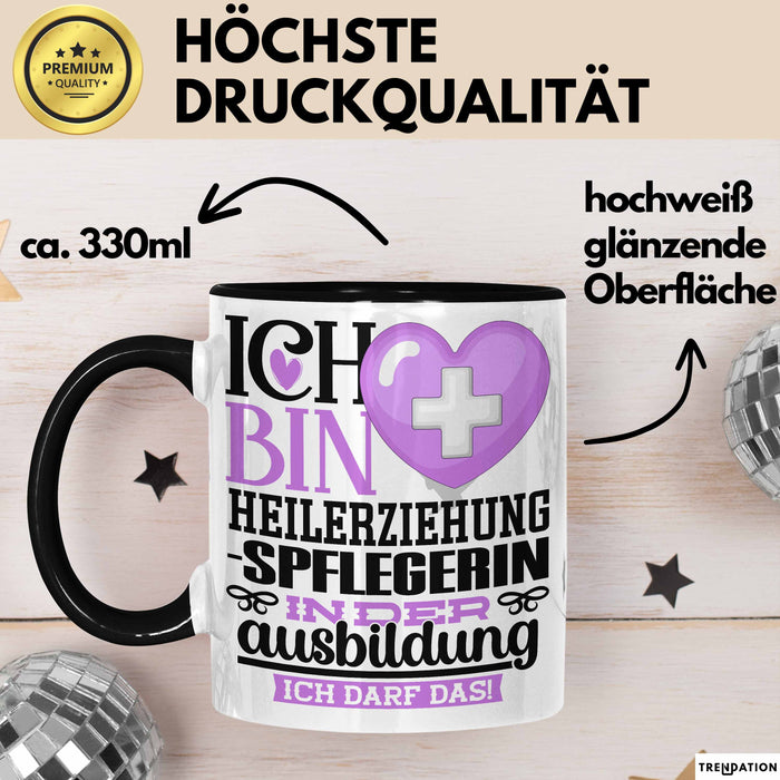 Heilerziehungspflegerin Ausbildung Start Geschenk Tasse Ich Bin Heilerziehungspflegerin In Der Ausbildung Ich Darf Das Kaffee-Becher Geschenkidee Schwarz Trendation