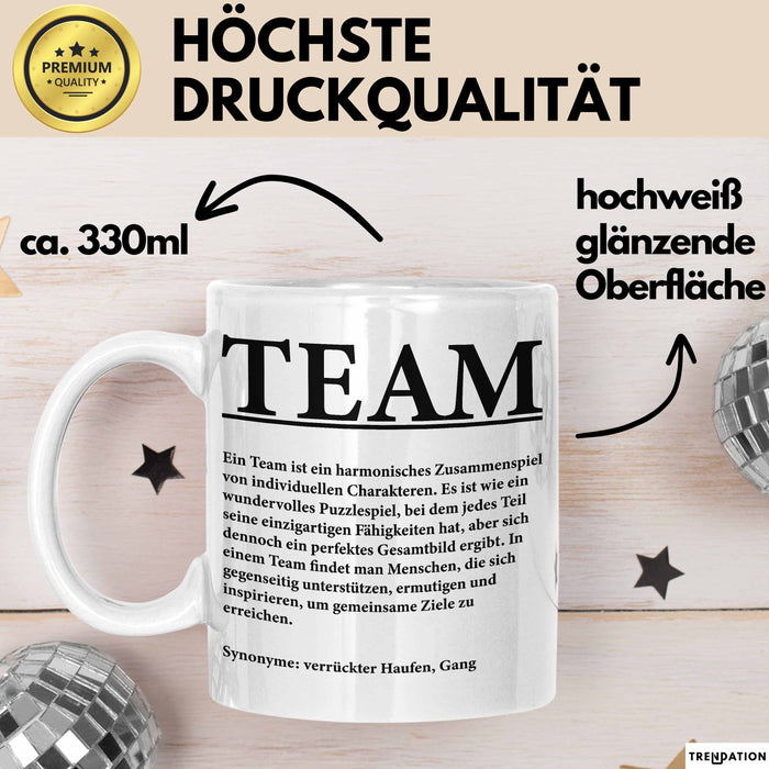 Büroarbeit Kollege Wertschätzung Tasse Geschenk Lustige Geschenkidee Spruch Team Weiß Trendation
