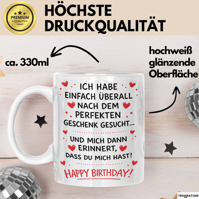 Geburtstagsfeier Sarkasmus Tasse Geschenk Lustige Geschenkidee Spruch Ich Habe Einfach Überall Nach Dem Perfekten Geschenk Gesucht Weiß Trendation