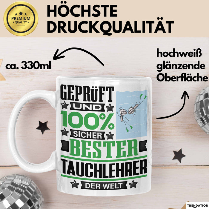 Tauchlehrer Geschenk Lustiger Spruch für Tauchlehrer Geschenkidee Bester Tauchlehrer Der Welt Weiß Trendation