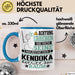 Kendoka Geschenk Tasse Lustiger Spruch Erheben Sie Sich Der Kendoka Betritt den Raum Blau Trendation