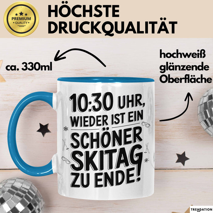 Skifahren Tasse Geschenk Wieder ein schöner Skitag Skifahrer Blau Trendation