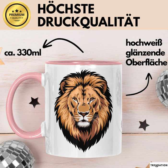 Löwe Sternzeichen Löwe Tasse Geschenk Lustige Geschenkidee Spruch Rosa Trendation