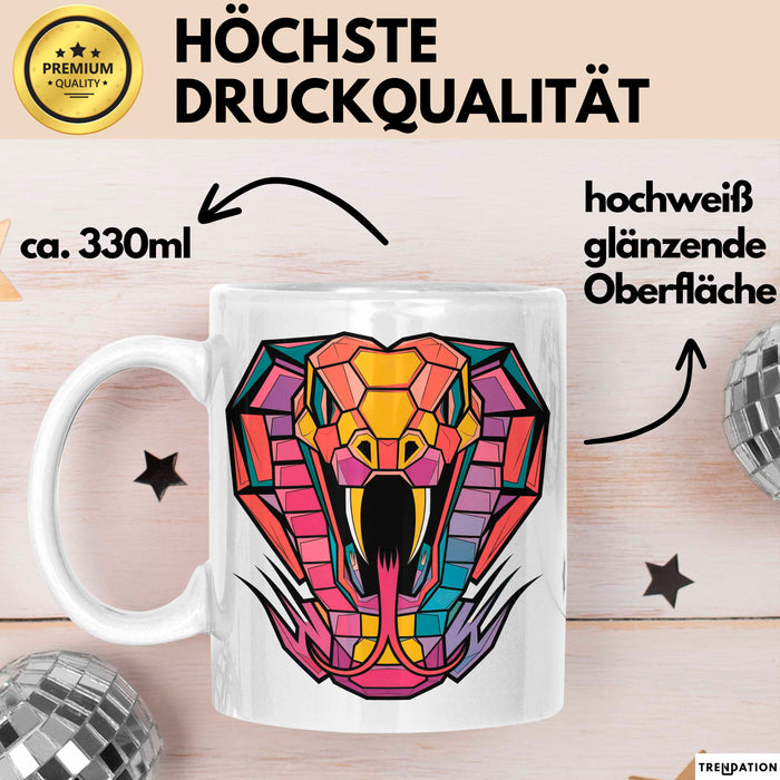 Reptil Schlange Tier Tasse Geschenk Lustige Geschenkidee Spruch Weiß Trendation