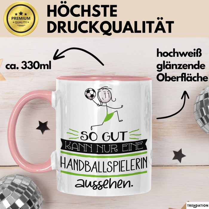 Handballspielerin Geschenk Tasse So Gut Kann Nur Eine Handballspielerin Aussehen Geschenkidee Geburtstag Weihnachten Lustig Rosa Trendation