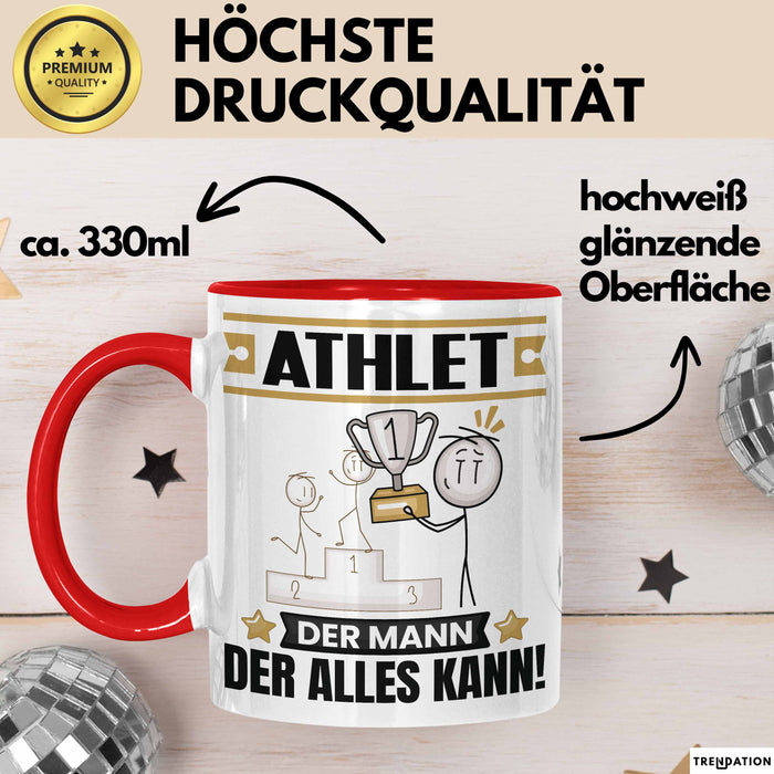 Athlet Tasse Geschenk für Athlet Der Mann Der Alles Kann Geschenkidee zum Geburtstag Rot Trendation