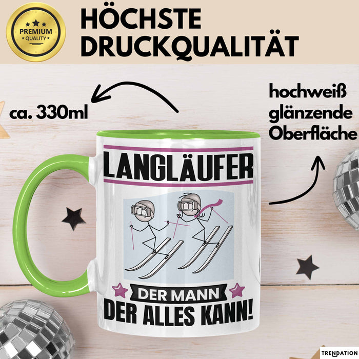 Langläufer Tasse Geschenk für Langläufer Der Mann Der Alles Kann Geschenkidee zum Geburtstag Grün Trendation