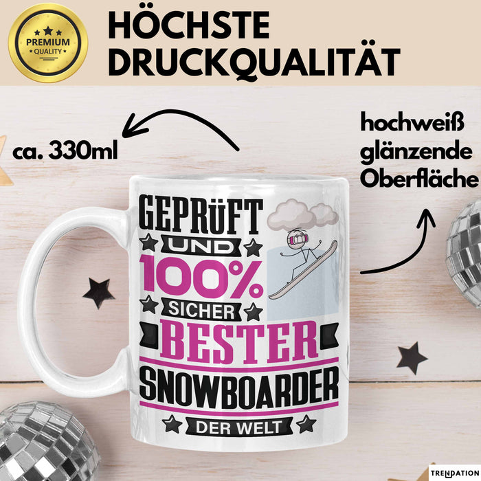 Snowboarder Geschenk Lustiger Spruch für Snowboarder Geschenkidee Bester Snowboarder Der Welt Weiß Trendation