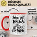 Helga Tasse Geschenk Wo Eine Helga Ist Ist Auch Ein Weg Geschenkidee Becher mit Name Rot Trendation