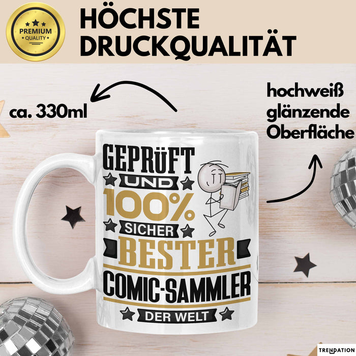 Comic-Sammler Geschenk Lustiger Spruch für Comic-Sammler Geschenkidee Bester Comic-Sammler Der Welt Weiß Trendation