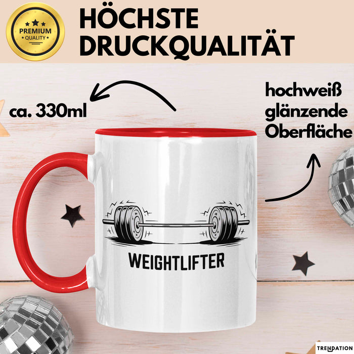 Gewichtheber Tasse Geschenkidee für Fitness Biest Rot Trendation
