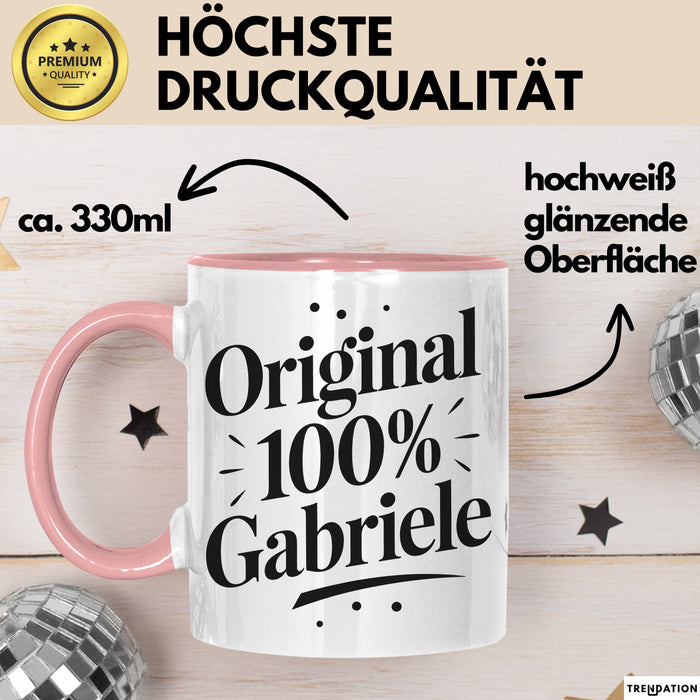 Gabriele Tasse Geschenk Original 100% Gabriele Geschenkidee Geburtstag Rosa Trendation