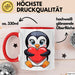 Pinguin Herz Tasse Geschenk Lustige Geschenkidee Spruch Rot Trendation