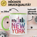 New York City USA Tasse Geschenk Lustige Geschenkidee Spruch Grün Trendation