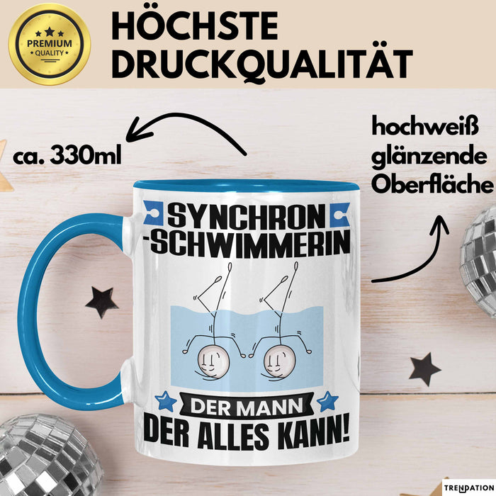 Synchronschwimmerin Tasse Geschenk für Synchronschwimmerin Der Mann Der Alles Kann Geschenkidee zum Geburtstag Blau Trendation