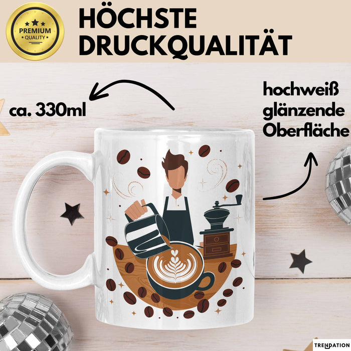 Barista Tasse Geschenk Lustige Geschenkidee Spruch Für Kaffee Liebhaber Weiß Trendation