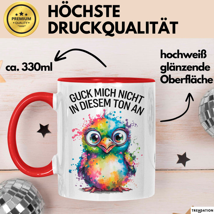 Sarkasmus Tasse Geschenkidee Schau Mich Nicht An Humor Fan Rot Trendation