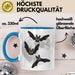 Halloween Tasse Geschenk Fledermäuse Vollmond Grafik Geschenkidee Blau Trendation