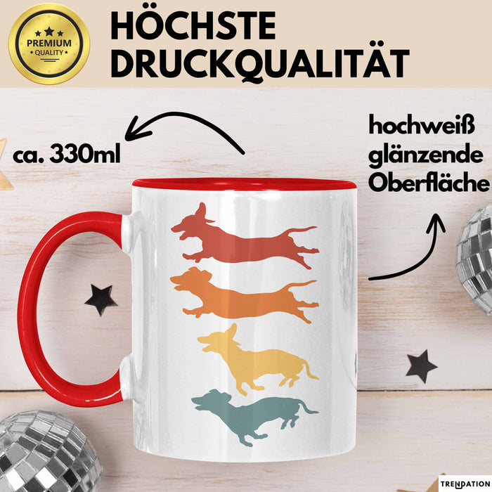 Hunde Tasse Geschenk Hunde Silhouetten Tierliebhaber Spruch Rot Trendation
