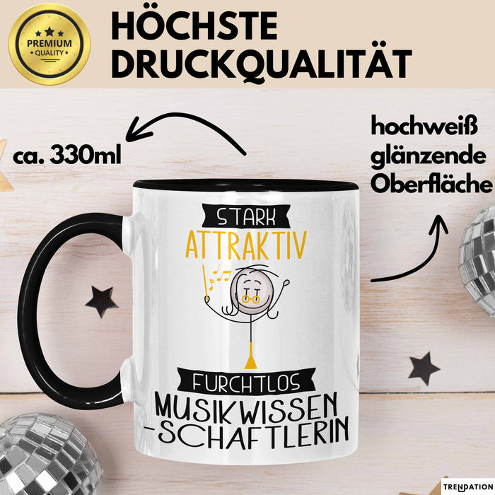 Musikwissenschaftlerin Tasse Geschenk Becher Stark Attraktiv Furchtlos Musikwissenschaftlerin Lustige Geschenkidee Trendation