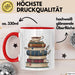 Bücherwurm Tasse Geschenkidee für Vielleser Lustiger Spruch Rot Trendation