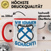 Aue im Erzgebirge Tasse Wir Kommen Aus Dem Schacht Steine Klopfen Kaffee-Becher Geschenkidee Geschenk Rot Trendation