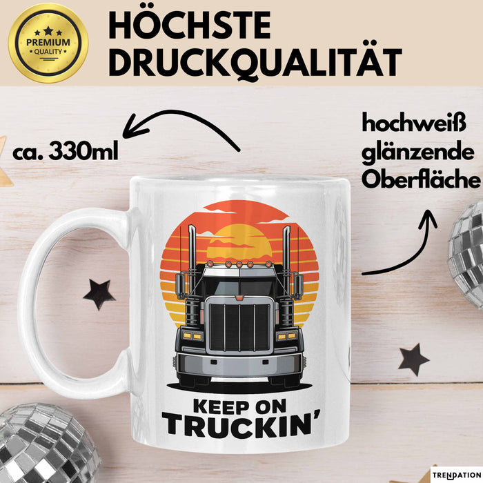 LKW Fahrer Tasse Geschenk Lustige Geschenkidee Spruch Für Straßen Krieger Weiß Trendation