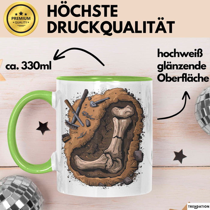 Archäologe Tasse Geschenkidee für Ruinen Entdecker Grün Trendation