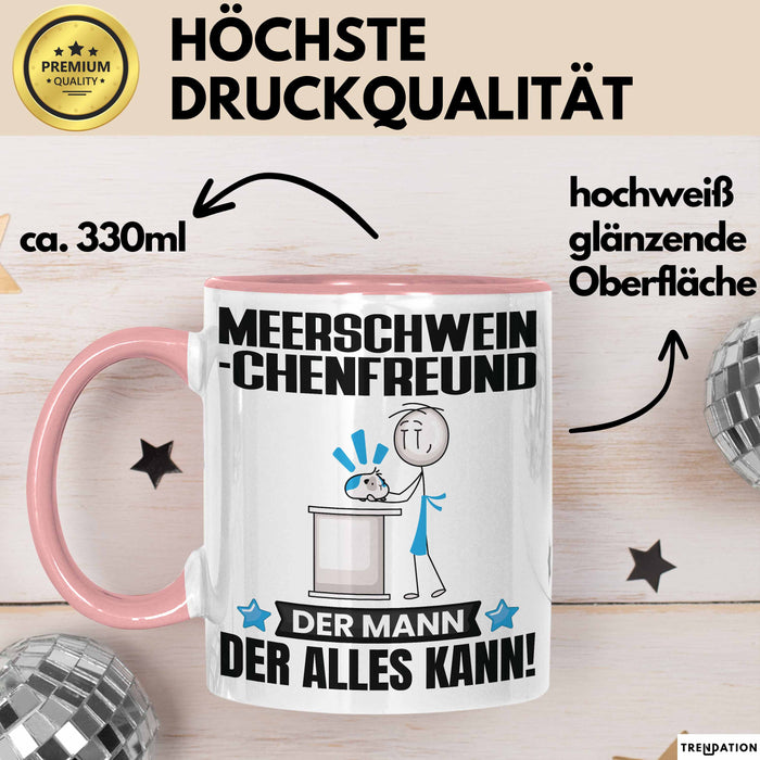 Meerschweinchenfreund Tasse Geschenk für Meerschweinchenfreund Der Mann Der Alles Kann Geschenkidee zum Geburtstag Rosa Trendation