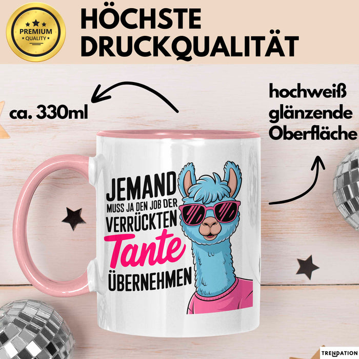 Tante Patentante Nichte Neffe Sarkasmus Tasse Becher Geschenk Lustige Geschenkidee Spruch Den Job Der Verrückten Tante Rosa Trendation
