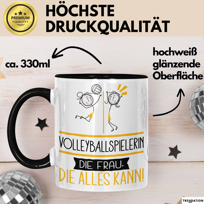 Volleyballspielerin Geschenk Tasse Becher Die Frau Die Allen Kann Geschenkidee für eine Volleyballspielerin Lustig Trendation