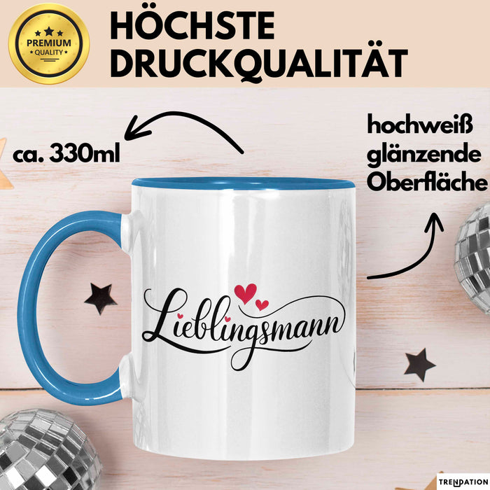Guter Ehemann Verheiratete Männer Jungen Tasse Becher Geschenk Lustige Geschenkidee Spruch Lieblingsmann Blau Trendation