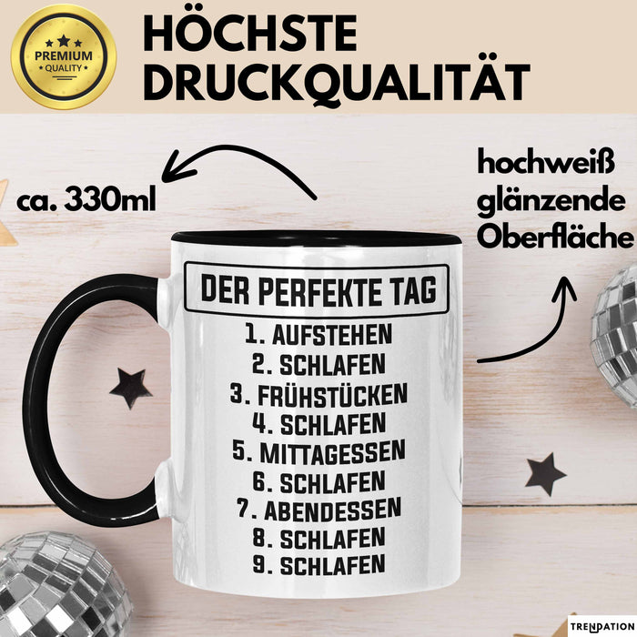 Schlafmütze Tasse Geschenk Der Perfekte Tag Geschenkidee Naps Mittagsschlaf Trendation