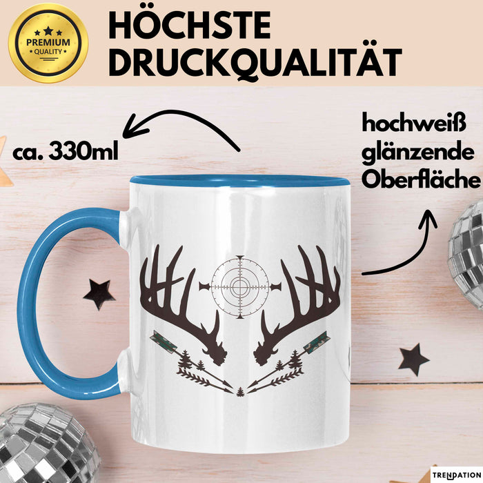 Jäger Tasse Geschenkidee Naturbursche Lustiger Spruch Geschenkidee Lustig Blau Trendation