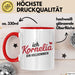 Kornelia Tasse Geschenk Ich Bin Vollkommen Kornelia Geschenkidee Geburtstag Rot Trendation