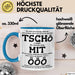 Büroarbeit Kollege Abschied Tasse Geschenk Lustige Geschenkidee Spruch Tschö Blau Trendation