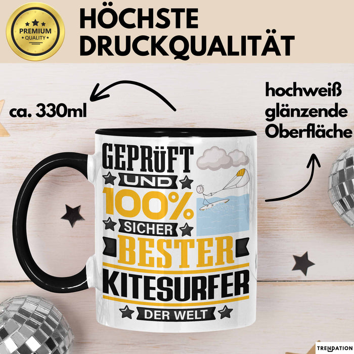 Kitesurfer Geschenk Lustiger Spruch für Kitesurfer Geschenkidee Bester Kitesurfer Der Welt Schwarz Trendation