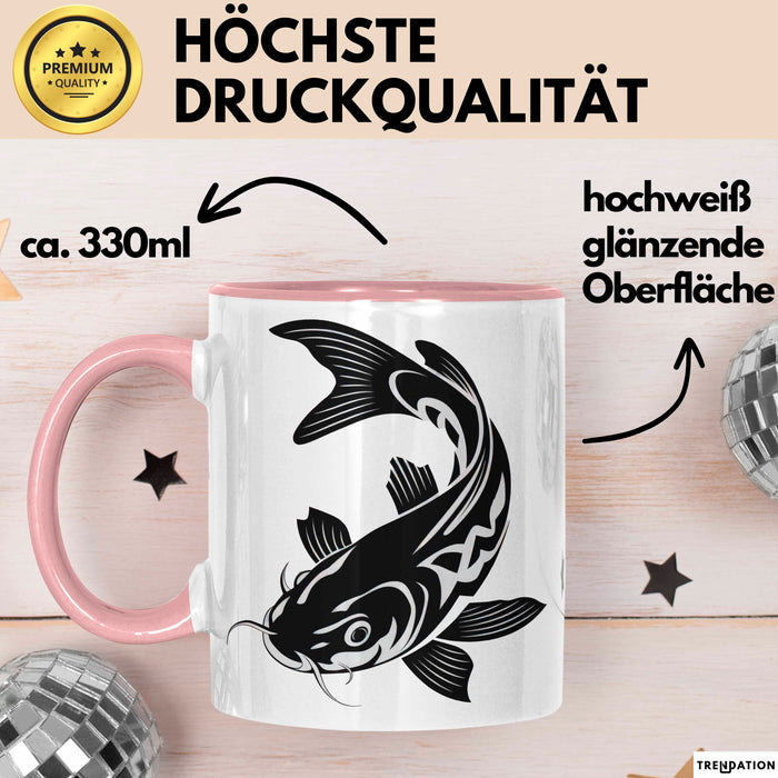 Karpfen Angelliebhaber Fischer Tasse Geschenk Lustige Geschenkidee Spruch Rosa Trendation