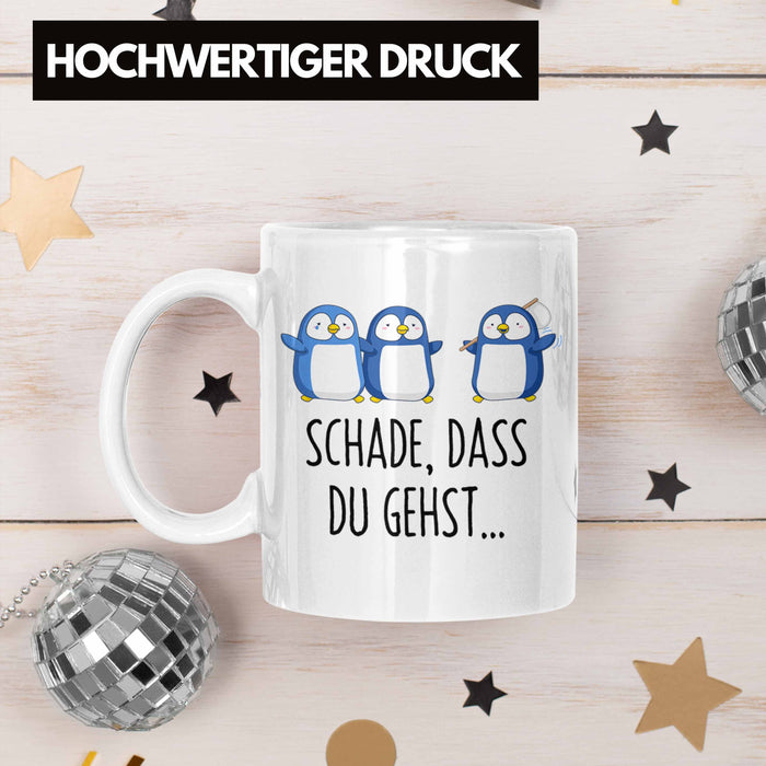 Trendation - Jobwechsel Tasse Geschenk Kollegin Kollege Abschied Lustig Abschiedsgeschenk Sprüche Neuer Job Schade Dass Du Gehst Rosa Trendation