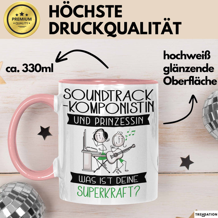 Soundtrack-Komponistin Und Prinzessin Tasse Geschenk Für Eine Soundtrack-Komponistin Geburtstag Was Ist Deine Superkraft Rosa Trendation