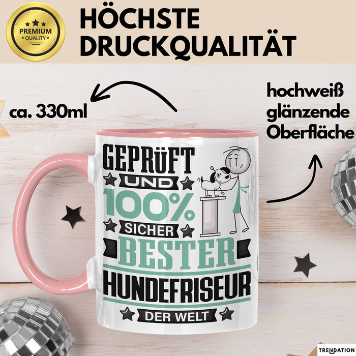 Hundefriseur Geschenk Lustiger Spruch für Hundefriseur Geschenkidee Bester Hundefriseur Der Welt Rosa Trendation