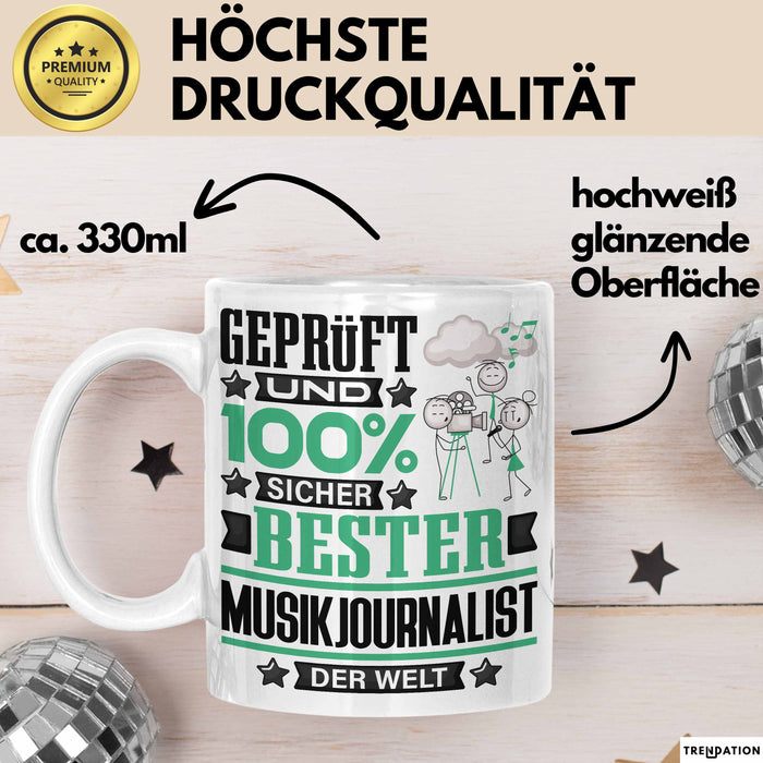Musikjournalist Geschenk Lustiger Spruch für Musikjournalist Geschenkidee Bester Musikjournalist Der Welt Weiß Trendation