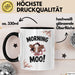 Kuh Tasse Geschenk Morning Moo Geschenkidee Lustig Guten Morgen Schwarz Trendation