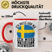 Schweden Tasse Geschenkidee Urlaub Ich Muss Gar Nix Ich Muss Nur Nach Schweden Rot Trendation