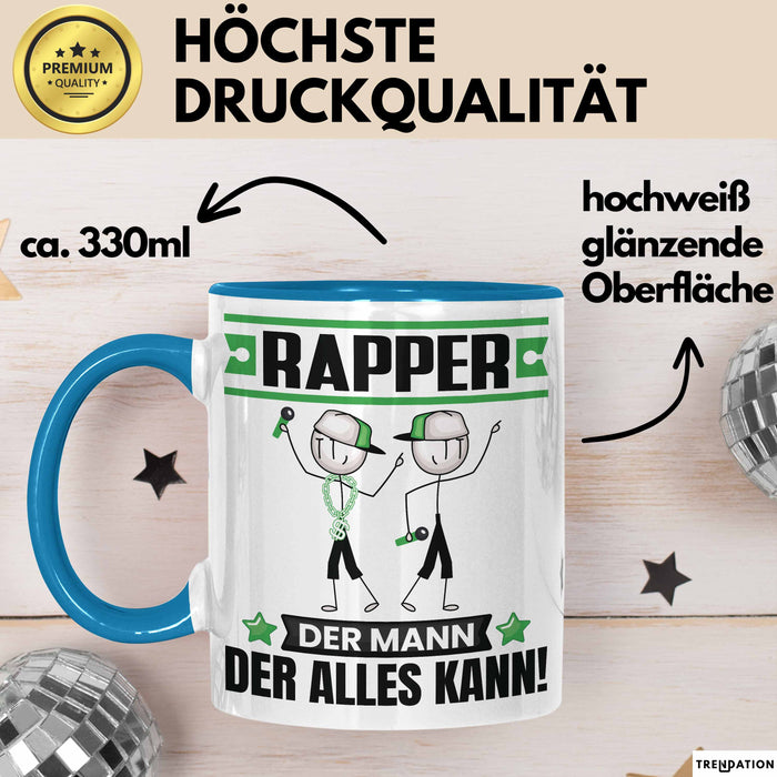 Rapper Tasse Geschenk für Rapper Der Mann Der Alles Kann Geschenkidee zum Geburtstag Blau Trendation