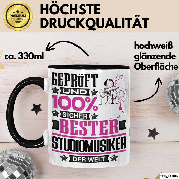 Studiomusiker Geschenk Lustiger Spruch für Studiomusiker Geschenkidee Bester Studiomusiker Der Welt Schwarz Trendation